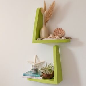 (2) IKEA MAMMUT Wall Shelves Green Vintage Made In Italy